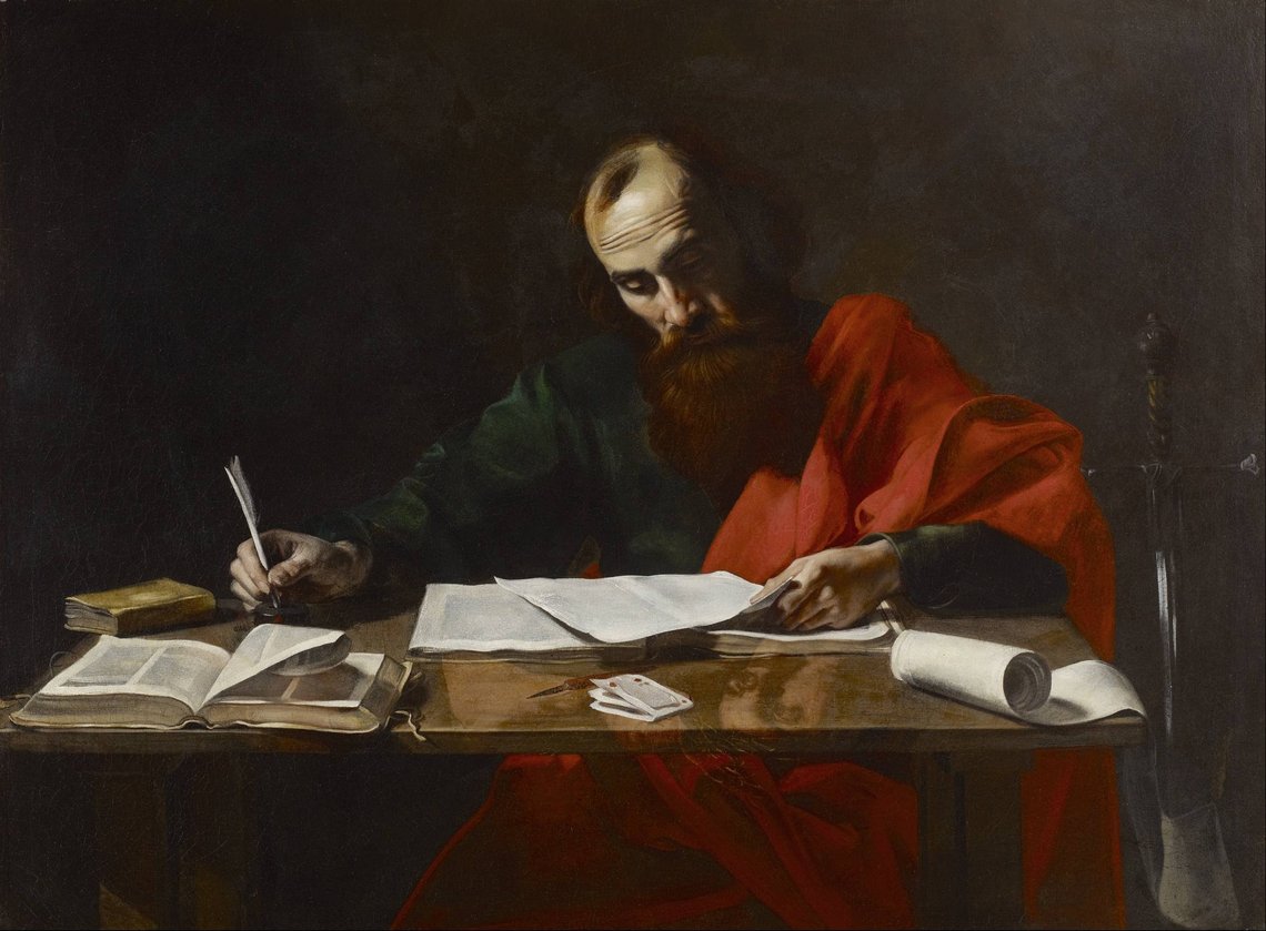 Apostelen Paulus likte å skrive brev. Valentin de Boulogne /Wikimedia Apostelen Paulus likte å skrive brev. Valentin de Boulogne /Wikimedia