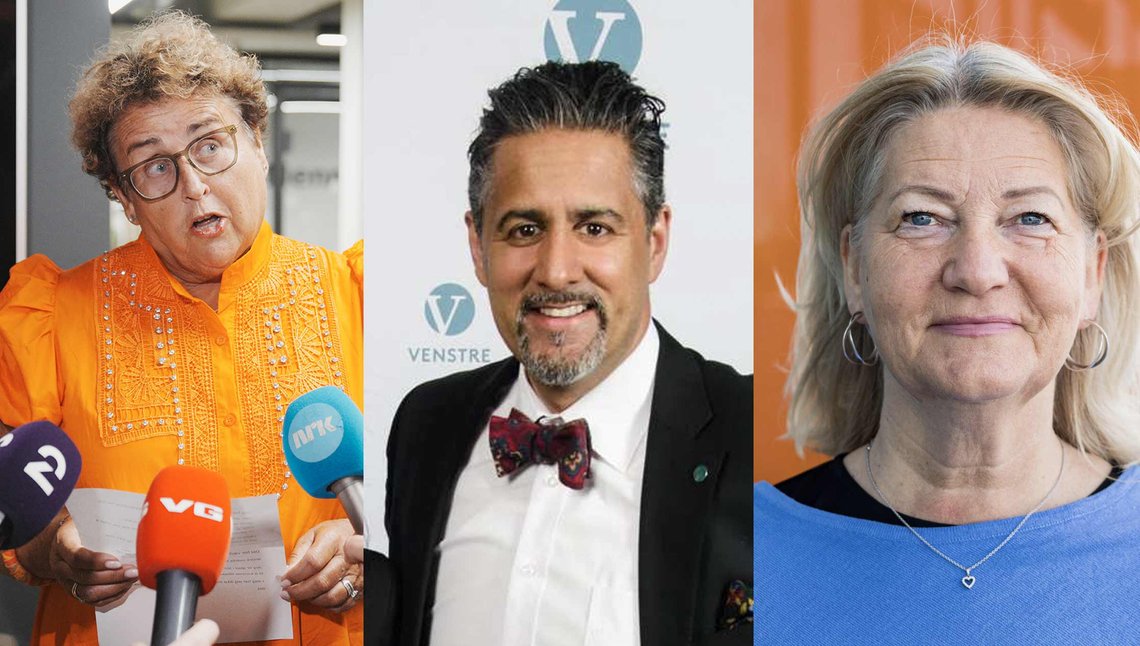 Olaug Bollestad (t.v.) var sykemeldt da hun nær midnatt 22. august kunngjorde for pressen at hun trakk seg som partileder. Abid Raja (V) ble sykemeldt etter en personkonflikt med partilederen sin. Stavanger-ordfører Sissel Knutsen Hegdal (H) ble sykemeldt etter beskyldninger om privat misbruk av penger fra partikassen. (Foto: f.v. Stian Lysberg Solum/NTB, Liv Aarberg/Venstre, Alf Simensen/NTB.) Olaug Bollestad (t.v.) var sykemeldt da hun nær midnatt 22. august kunngjorde for pressen at hun trakk seg som partileder. Abid Raja (V) ble sykemeldt etter en personkonflikt med partilederen sin. Stavanger-ordfører Sissel Knutsen Hegdal (H) ble sykemeldt etter beskyldninger om privat misbruk av penger fra partikassen. (Foto: f.v. Stian Lysberg Solum/NTB, Liv Aarberg/Venstre, Alf Simensen/NTB.)