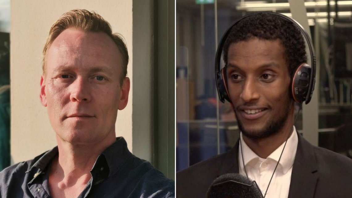 RASISME: Kunstneren Tommy Johansson (t.v.) anklages av Jamal Sheik (t.h.) for å ha kalt svarte for negere. Det avviser han på det sterkeste. Nå vurderer han politisak mot Sheik og hans Instagram-konto Rasisme i Norge. Foto: Montasje: Privat/NRK skjermbilde RASISME: Kunstneren Tommy Johansson (t.v.) anklages av Jamal Sheik (t.h.) for å ha kalt svarte for negere. Det avviser han på det sterkeste. Nå vurderer han politisak mot Sheik og hans Instagram-konto Rasisme i Norge. Foto: Montasje: Privat/NRK skjermbilde