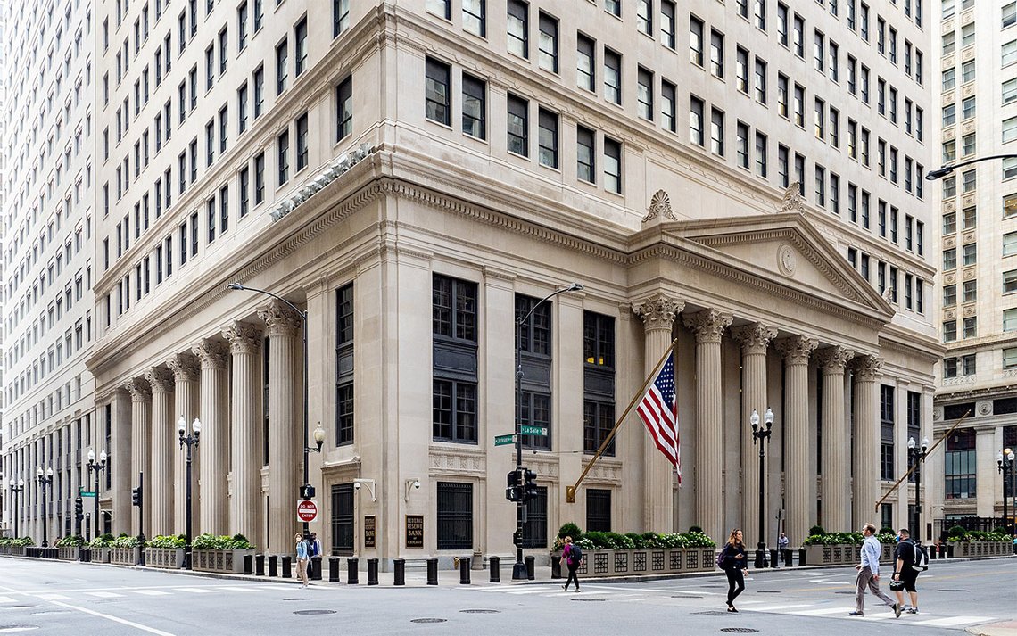 Federal Reserve Bank of Chicago. Illustrasjonsfoto: Ken Lund CC BY-SA 2.0 fra Wikimedia Commons Federal Reserve Bank of Chicago. Illustrasjonsfoto: Ken Lund CC BY-SA 2.0 fra Wikimedia Commons