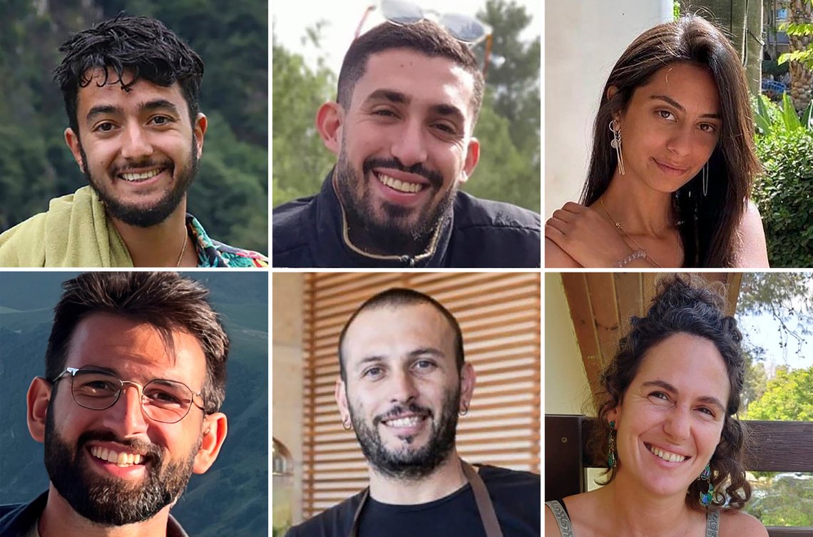 This combination of six undated photos shows hostages, from top left, Hersh Goldberg-Polin, Ori Danino, Eden Yerushalmi, from bottom left, Almog Sarusi, Alexander Lobanov, and Carmel Gat, who were held hostage by Hamas militants in Gaza. On Sunday, Sept. 1, 2024, the Hostages Families Forum announced their deaths while in Hamas captivity. (The Hostages Families Forum via AP) This combination of six undated photos shows hostages, from top left, Hersh Goldberg-Polin, Ori Danino, Eden Yerushalmi, from bottom left, Almog Sarusi, Alexander Lobanov, and Carmel Gat, who were held hostage by Hamas militants in Gaza. On Sunday, Sept. 1, 2024, the Hostages Families Forum announced their deaths while in Hamas captivity. (The Hostages Families Forum via AP)