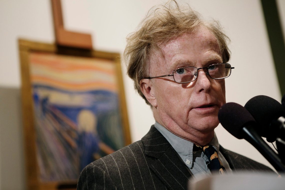 Petter Olsen da han solgte Skrik av Edvard Munch i 2012 for 107 millioner dollar.
Foto: Linda Forsell / NTB Petter Olsen da han solgte Skrik av Edvard Munch i 2012 for 107 millioner dollar.
Foto: Linda Forsell / NTB