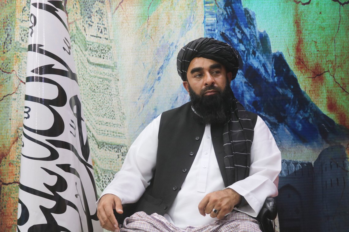The Taliban's spokesman, Zabihullah Mujahid, sits during an interview in Kandahar, Afghanistan, Monday, Aug. 14, 2023. On the second anniversary of their takeover of the country, Mujahid said the Taliban will stay in power for a long time - and for as long as God wants. (AP Photo/Abdul Khaliq) The Taliban's spokesman, Zabihullah Mujahid, sits during an interview in Kandahar, Afghanistan, Monday, Aug. 14, 2023. On the second anniversary of their takeover of the country, Mujahid said the Taliban will stay in power for a long time - and for as long as God wants. (AP Photo/Abdul Khaliq)