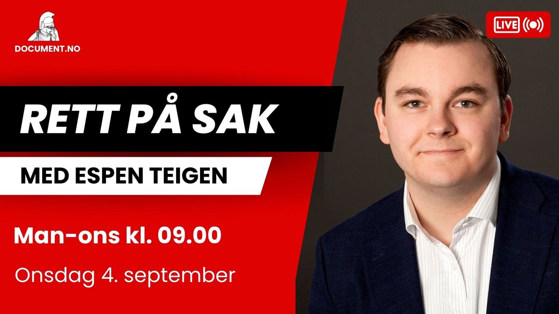 RETT PÅ SAK: Rett på nyhetene og analyser. Ta del i samtalen på chat. Live på X, YouTube og Rumble kl. 09.00 mandag til onsdag. RETT PÅ SAK: Rett på nyhetene og analyser. Ta del i samtalen på chat. Live på X, YouTube og Rumble kl. 09.00 mandag til onsdag.