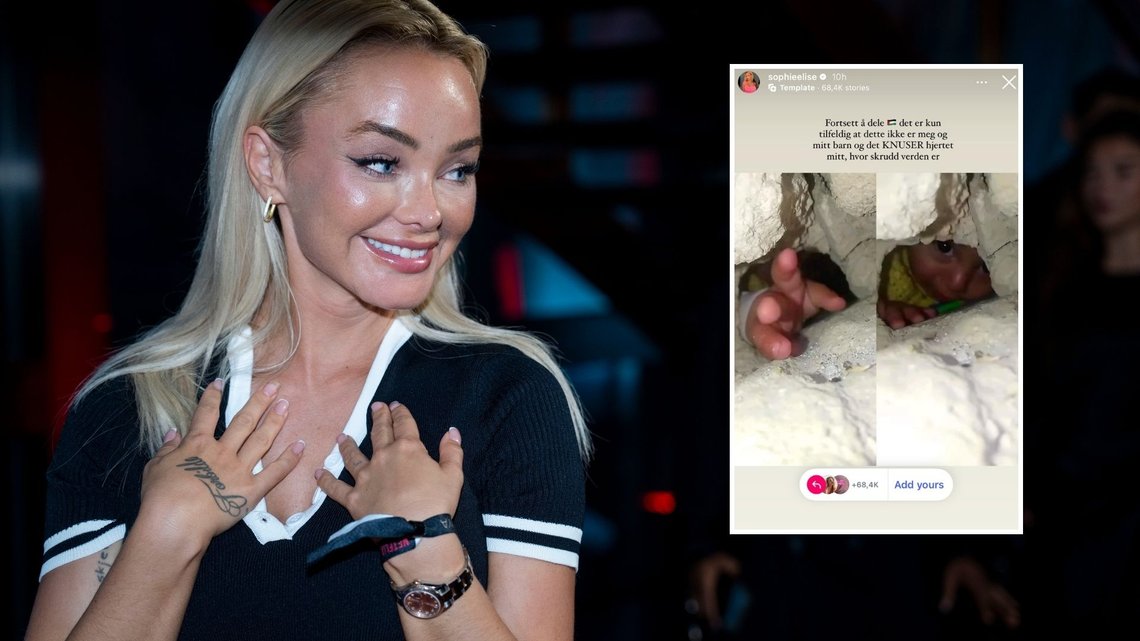 FALSK: Sophie Elise Isachsen delte falske bilder av propaganda spredd av Hamas-vennlige kontoer. Hun slettet dem etter Document tok kontakt. Foto: NTB/Montasje FALSK: Sophie Elise Isachsen delte falske bilder av propaganda spredd av Hamas-vennlige kontoer. Hun slettet dem etter Document tok kontakt. Foto: NTB/Montasje