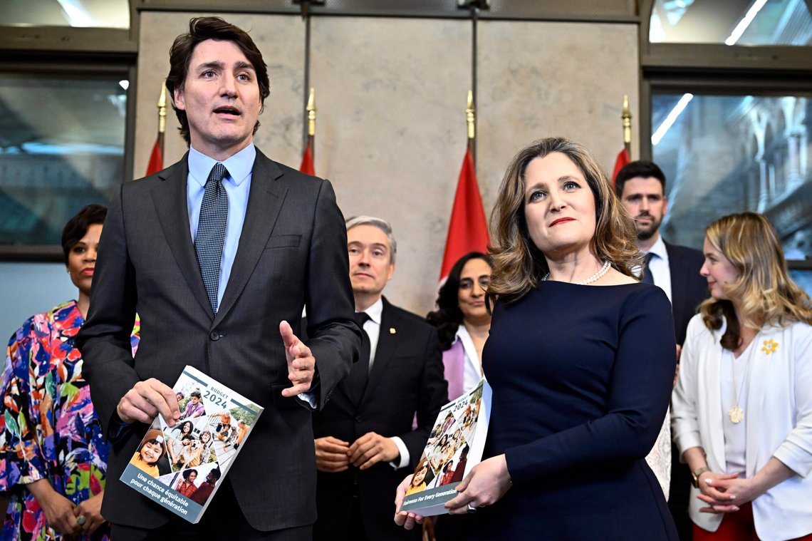 Radarparet Justin Trudeau og Chrystia Freeland har styrt Canada mot undergangen. Nå går det mot slutten. Foto: Justin Tang/The Canadian Press via AP/ NTB Radarparet Justin Trudeau og Chrystia Freeland har styrt Canada mot undergangen. Nå går det mot slutten. Foto: Justin Tang/The Canadian Press via AP/ NTB