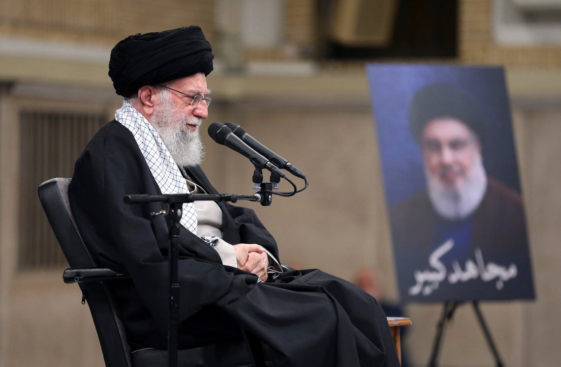 In this photo released by an official website of the office of the Iranian supreme leader, Supreme Leader Ayatollah Ali Khamenei listens to a speaker in a meeting in Tehran, Iran, Wednesday, Oct. 2, 2024. (Office of the Iranian Supreme Leader via AP) In this photo released by an official website of the office of the Iranian supreme leader, Supreme Leader Ayatollah Ali Khamenei listens to a speaker in a meeting in Tehran, Iran, Wednesday, Oct. 2, 2024. (Office of the Iranian Supreme Leader via AP)