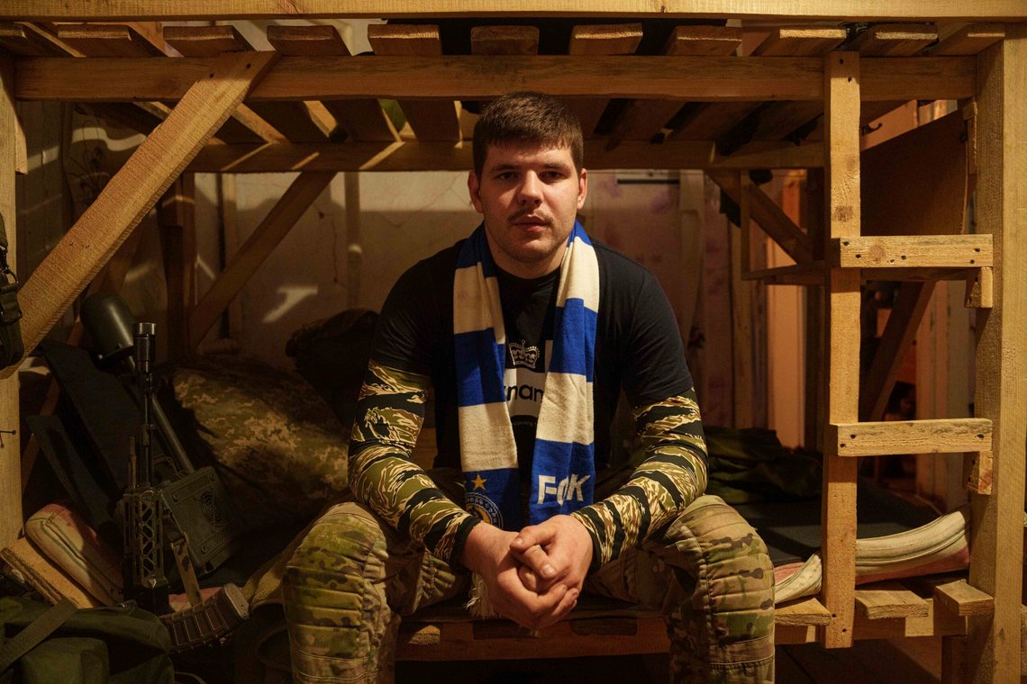 Ukrainian serviceman known by the call sign "Ball" of the 3rd assault brigade sits on a bed not far from the frontline in Kharkiv region, Ukraine, Sunday Sept. 22, 2024. (AP Photo/Evgeniy Maloletka) Ukrainian serviceman known by the call sign "Ball" of the 3rd assault brigade sits on a bed not far from the frontline in Kharkiv region, Ukraine, Sunday Sept. 22, 2024. (AP Photo/Evgeniy Maloletka)
