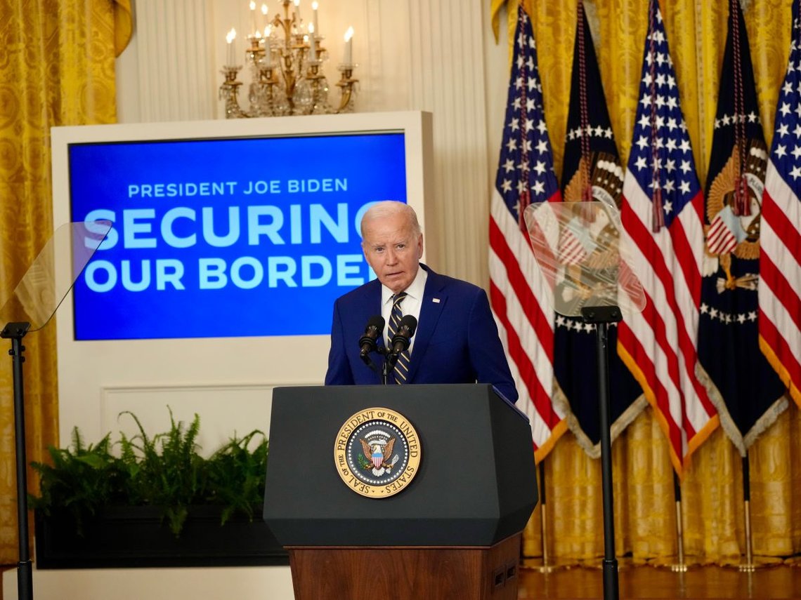 Washington DC, USA, 4. juni 2024. President Biden utstedte en proklamasjon for å «sikre» grensen. Foto: Shutterstock av Andrew Leyden. Washington DC, USA, 4. juni 2024. President Biden utstedte en proklamasjon for å «sikre» grensen. Foto: Shutterstock av Andrew Leyden.