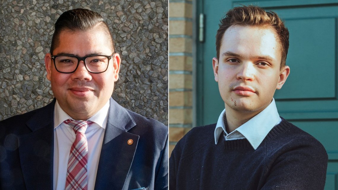 TO KJØNN: Skolebyråd Daniel Hägglund (FrP) t.v. ville ikke svare på Joel Ystebø (KrF) sitt spørsmål om hvor mange kjønn som finnes. Foto: Andrew Buller TO KJØNN: Skolebyråd Daniel Hägglund (FrP) t.v. ville ikke svare på Joel Ystebø (KrF) sitt spørsmål om hvor mange kjønn som finnes. Foto: Andrew Buller