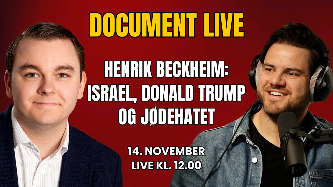 ISRAEL: Podcaster Henrik Beckheim er med på livesending torsdag 14. november kl. 12.00. Følg med her for å se sendingen live, eller i etterkant på X, YouTube eller Rumble. ISRAEL: Podcaster Henrik Beckheim er med på livesending torsdag 14. november kl. 12.00. Følg med her for å se sendingen live, eller i etterkant på X, YouTube eller Rumble.