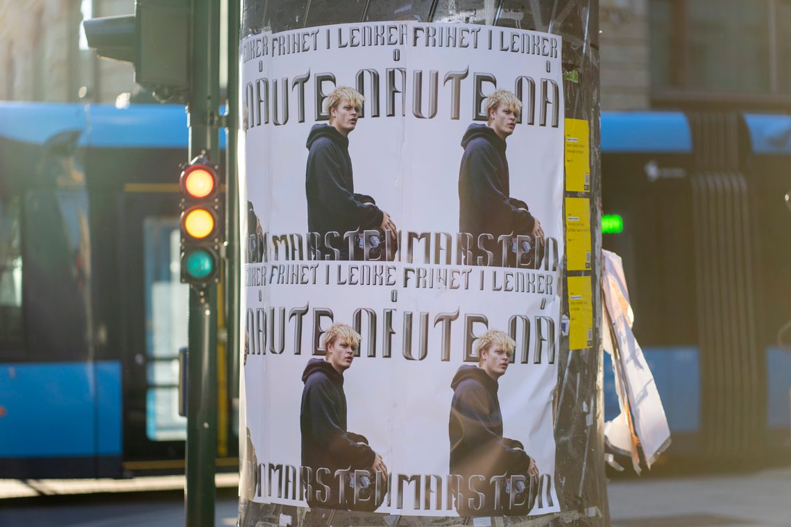 Oslo 20241104.
Oslo tingrett har bestemt at Universal Music må fjerne alle plakater med bilde av Marius Borg Høiby som er brukt for å promotere artisten Marsteins nye album.
Foto: Heiko Junge / NTB Oslo 20241104.
Oslo tingrett har bestemt at Universal Music må fjerne alle plakater med bilde av Marius Borg Høiby som er brukt for å promotere artisten Marsteins nye album.
Foto: Heiko Junge / NTB
