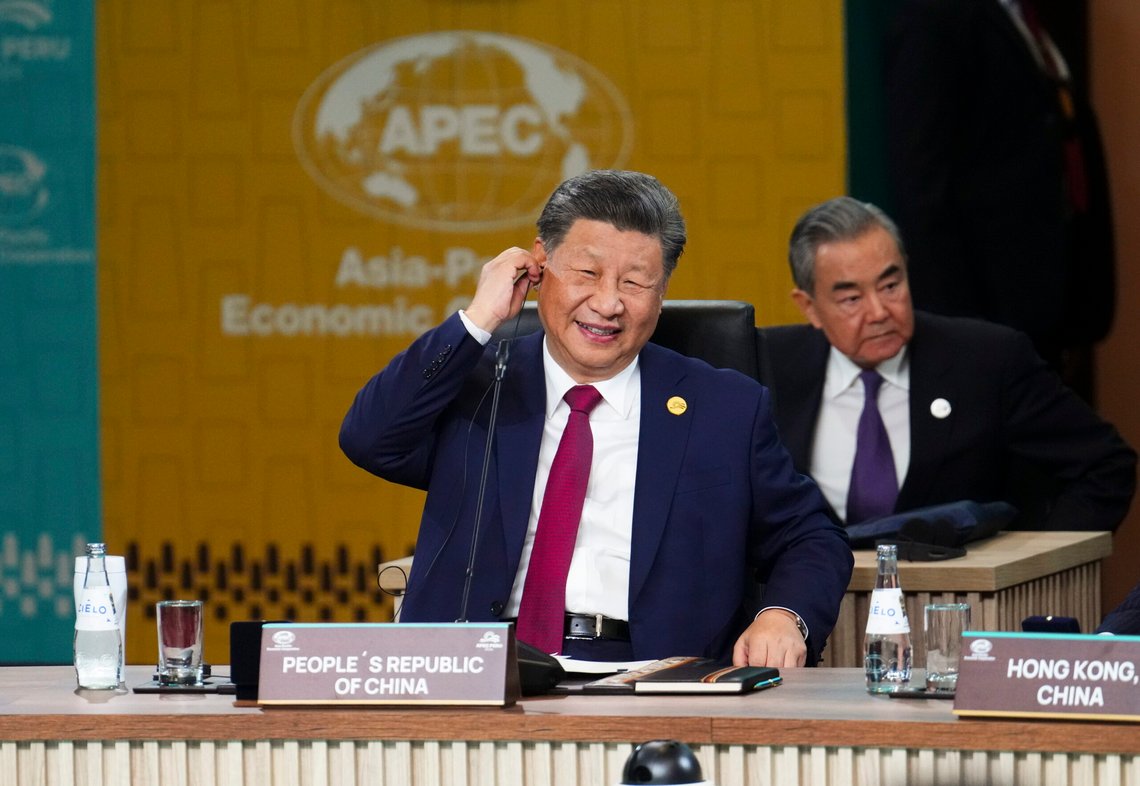 President of China Xi Jinping takes part in the Economic Leaders Meeting during the APEC summit in Lima, Peru on Saturday, Nov. 16, 2024. (Sean Kilpatrick /The Canadian Press via AP) President of China Xi Jinping takes part in the Economic Leaders Meeting during the APEC summit in Lima, Peru on Saturday, Nov. 16, 2024. (Sean Kilpatrick /The Canadian Press via AP)