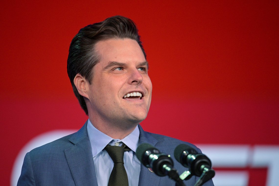 FILE - Rep. Matt Gaetz, R-Fla., speaks at the Republican Party of Florida Freedom Summit, Nov. 4, 2023, in Kissimmee, Fla. (AP Photo/Phelan M. Ebenhack) FILE - Rep. Matt Gaetz, R-Fla., speaks at the Republican Party of Florida Freedom Summit, Nov. 4, 2023, in Kissimmee, Fla. (AP Photo/Phelan M. Ebenhack)