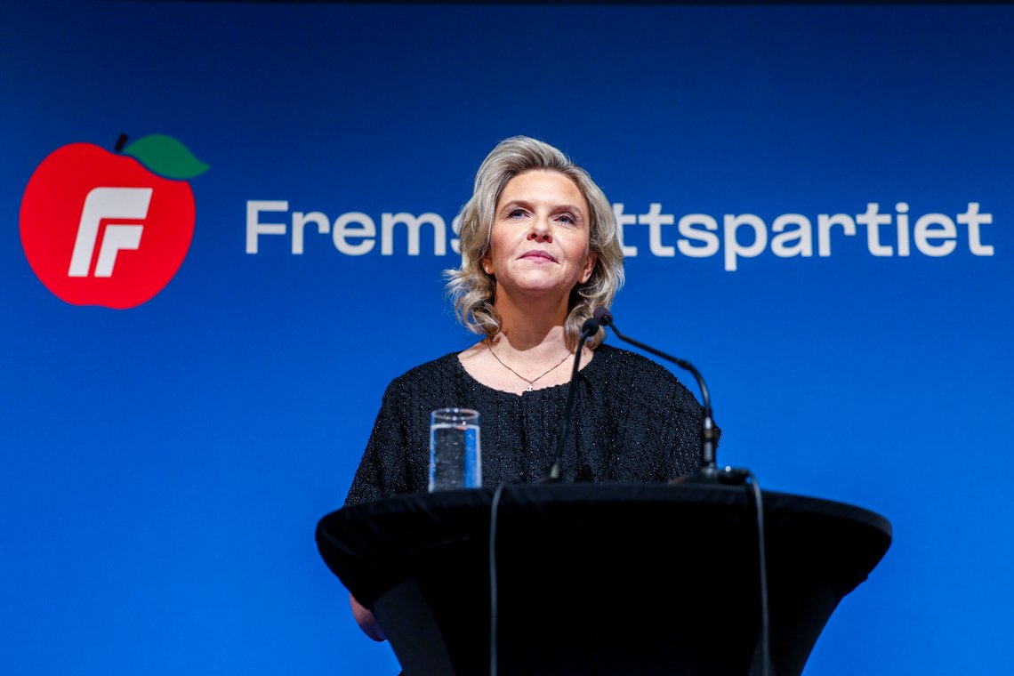 Partileder Sylvi Listhaug under FrPs landsstyremøte på Quality Hotel Gardermoen.
Foto: Amanda Pedersen Giske / NTB Partileder Sylvi Listhaug under FrPs landsstyremøte på Quality Hotel Gardermoen.
Foto: Amanda Pedersen Giske / NTB