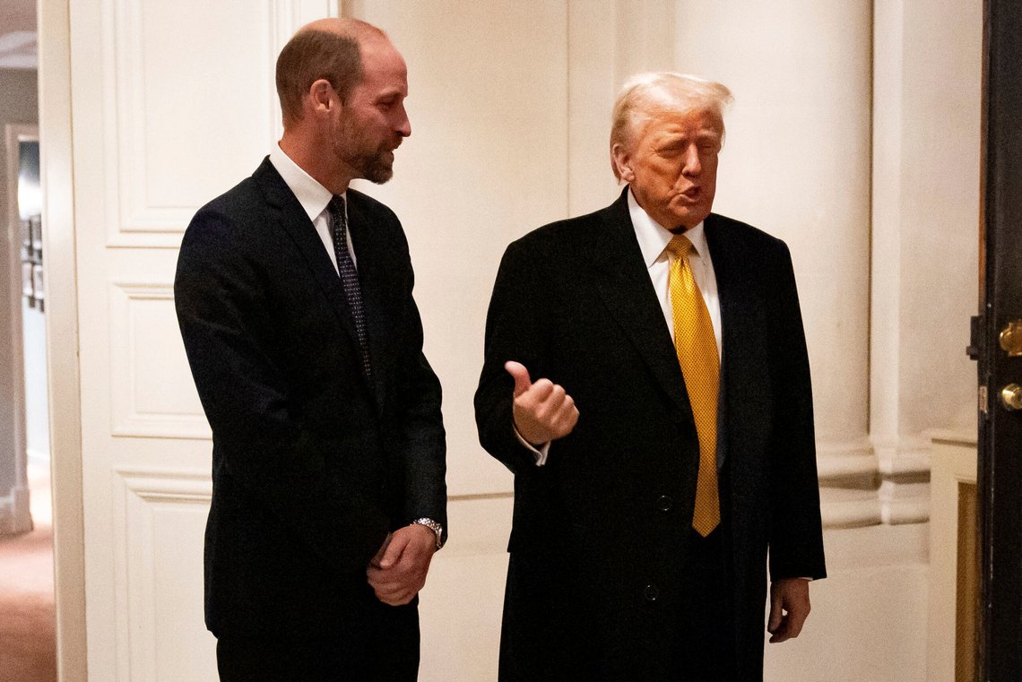 Britain's Prince William greets US President Elect, Donald Trump at the UK Ambassadors residence in Paris, France, Saturday, Dec. 7, 2024. (Aaron Chown, Pool Photo via AP) Britain's Prince William greets US President Elect, Donald Trump at the UK Ambassadors residence in Paris, France, Saturday, Dec. 7, 2024. (Aaron Chown, Pool Photo via AP)