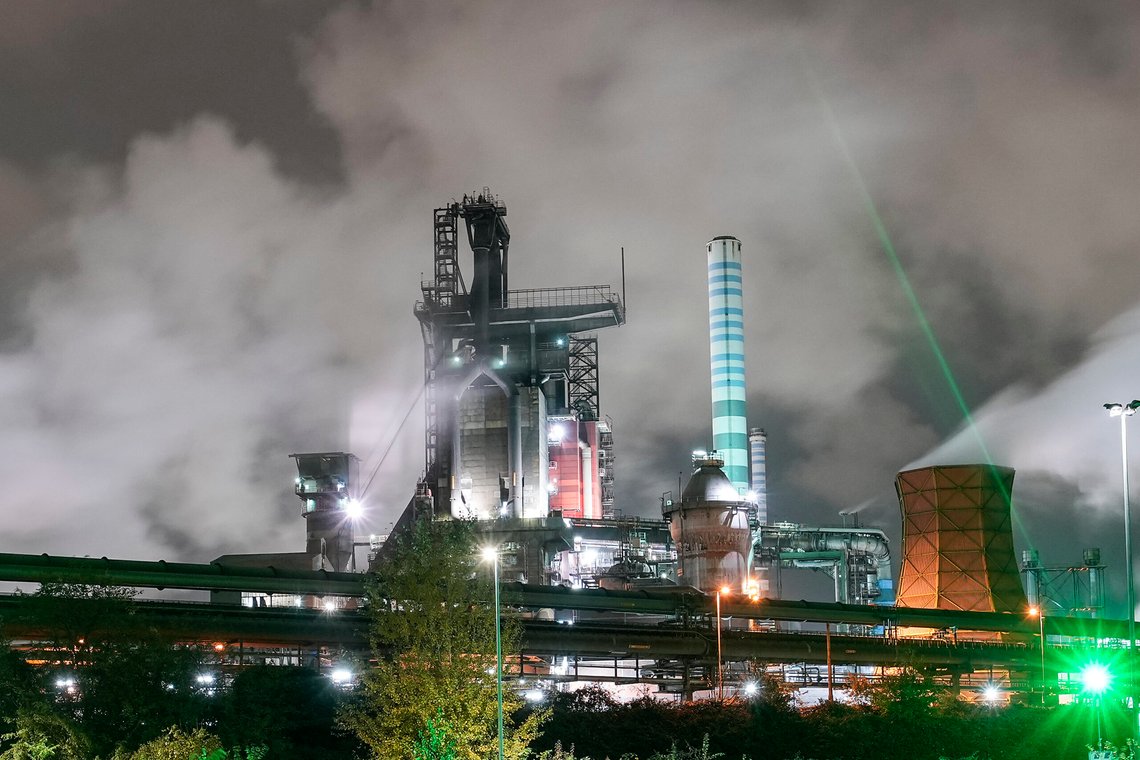 FILE - A blast furnace of German steel producer thyssenkrupp is seen at night in Duisburg, Germany, Thursday, Nov. 14, 2024. (AP Photo/Martin Meissner, File) FILE - A blast furnace of German steel producer thyssenkrupp is seen at night in Duisburg, Germany, Thursday, Nov. 14, 2024. (AP Photo/Martin Meissner, File)