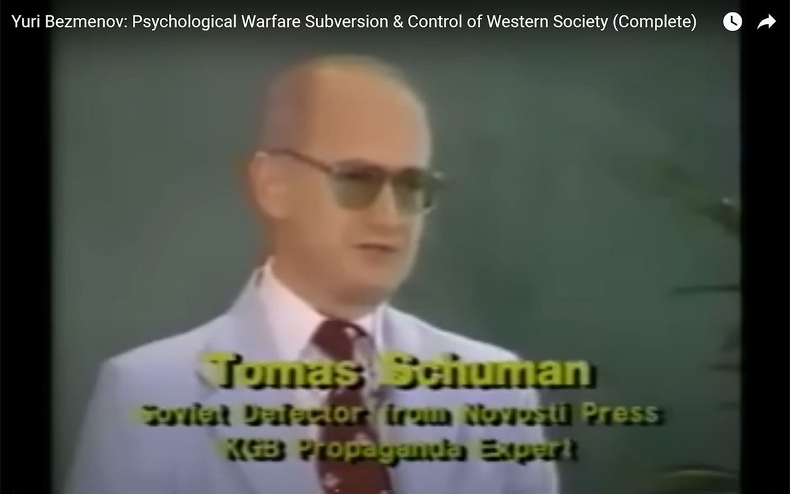 Yuri Alexandrovich Bezmenov. YouTube Yuri Alexandrovich Bezmenov. YouTube