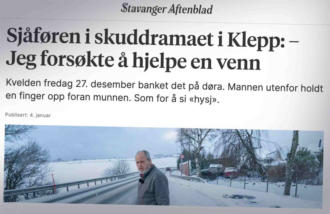 Mannen som bare var kjent som «sjåføren i 50-årene», og var sjåfør da Geir Roald Hodne kom i en dødelig skuddveksling med politiet, står frem i et intervju med Stavanger Aftenblad. (Faksimile) Mannen som bare var kjent som «sjåføren i 50-årene», og var sjåfør da Geir Roald Hodne kom i en dødelig skuddveksling med politiet, står frem i et intervju med Stavanger Aftenblad. (Faksimile)