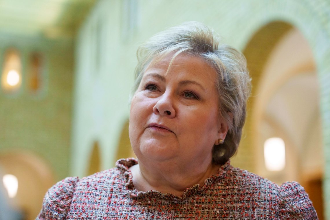 Det skal strammes inn i innvandringspolitikken om Høyre vinner valget, sier Erna Solberg. Foto: Cornelius Poppe / NTB Det skal strammes inn i innvandringspolitikken om Høyre vinner valget, sier Erna Solberg. Foto: Cornelius Poppe / NTB