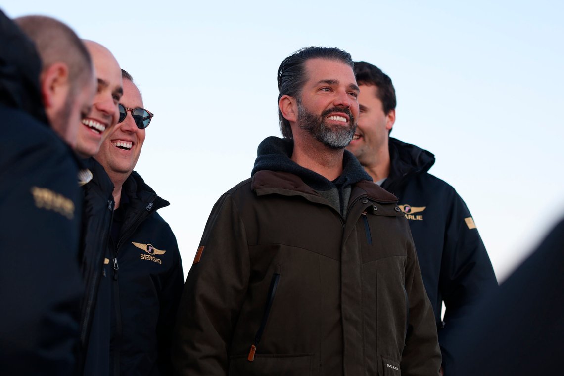 Donald Trump Jr., center, arrives in Nuuk, Greenland, Tuesday, Jan. 7, 2025. (Emil Stach/Ritzau Scanpix via AP) Donald Trump Jr., center, arrives in Nuuk, Greenland, Tuesday, Jan. 7, 2025. (Emil Stach/Ritzau Scanpix via AP)