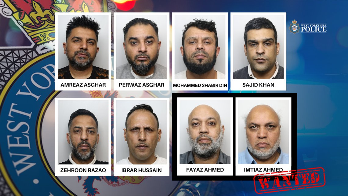 OVERGREP: Totalt har disse åtte mennene fått 58 år fengsel for overgrep mot barn på 90-tallet i Keighley. Foto: West Yorkshire Police OVERGREP: Totalt har disse åtte mennene fått 58 år fengsel for overgrep mot barn på 90-tallet i Keighley. Foto: West Yorkshire Police
