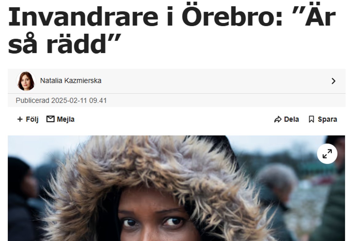 Foto: Skjermbilde Aftonbladet Foto: Skjermbilde Aftonbladet