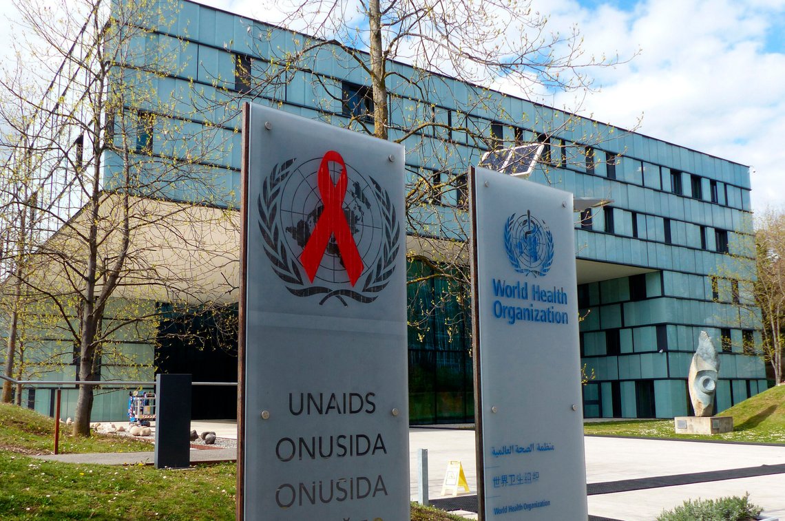 Hovedkvarteret til UNAIDS og Verdens Helseorganisasjon i Geneve, Sveits. Foto: AP/Jamey Keaten/NTB Hovedkvarteret til UNAIDS og Verdens Helseorganisasjon i Geneve, Sveits. Foto: AP/Jamey Keaten/NTB