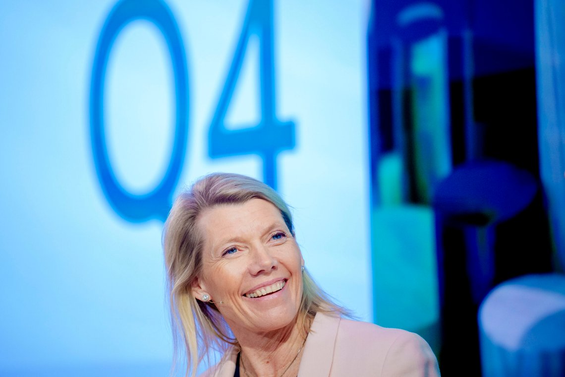 Oslo 20250205.
Konsernsjef Kjerstin Braathen under DNBs presentasjon av resultatet for 4. kvartal 2024.
Foto: Stian Lysberg Solum / NTB Oslo 20250205.
Konsernsjef Kjerstin Braathen under DNBs presentasjon av resultatet for 4. kvartal 2024.
Foto: Stian Lysberg Solum / NTB