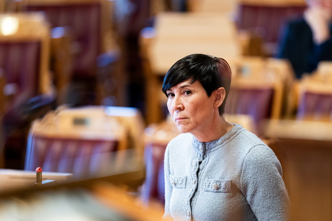 Ine Eriksen Søreide (H) mener at forhandlinger om Ukraina uten at Ukraina er til stede, vil belønne Putins aggresjon. Foto: Thomas Fure / NTB Ine Eriksen Søreide (H) mener at forhandlinger om Ukraina uten at Ukraina er til stede, vil belønne Putins aggresjon. Foto: Thomas Fure / NTB
