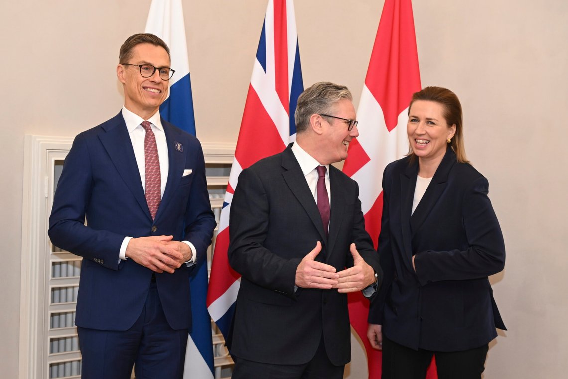 President of Finland Alexander Stubb, left, British Prime Minister Keir Starmer, centre, and Prime Minister of Denmark Mette Frederiksen meet at Knighthood House in Tallinn, Estonia, Tuesday Dec. 17, 2024 (Leon Neal/Pool Photo via AP) President of Finland Alexander Stubb, left, British Prime Minister Keir Starmer, centre, and Prime Minister of Denmark Mette Frederiksen meet at Knighthood House in Tallinn, Estonia, Tuesday Dec. 17, 2024 (Leon Neal/Pool Photo via AP)