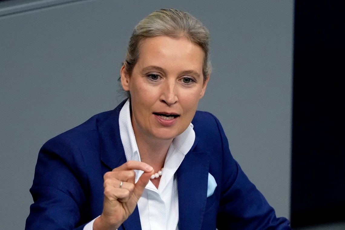 Alice Weidel er statsministerkandidat for AfD, som ligger an til å bli nest størst i valget i Tyskland. Foto: Markus Schreiber / AP / NTB Alice Weidel er statsministerkandidat for AfD, som ligger an til å bli nest størst i valget i Tyskland. Foto: Markus Schreiber / AP / NTB