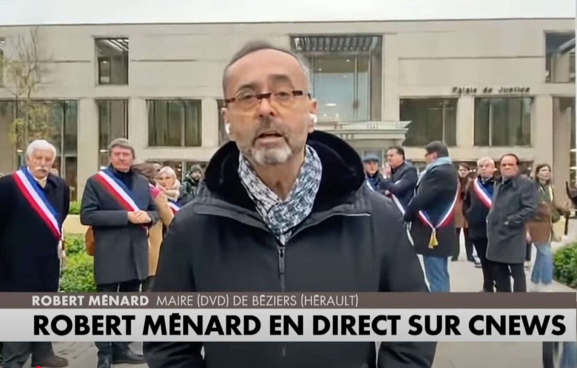 Robert Menard, borgermester i Béziers i Frankrike. (Stillbilde fra Europe 1/Cnews/YouTube) Robert Menard, borgermester i Béziers i Frankrike. (Stillbilde fra Europe 1/Cnews/YouTube)