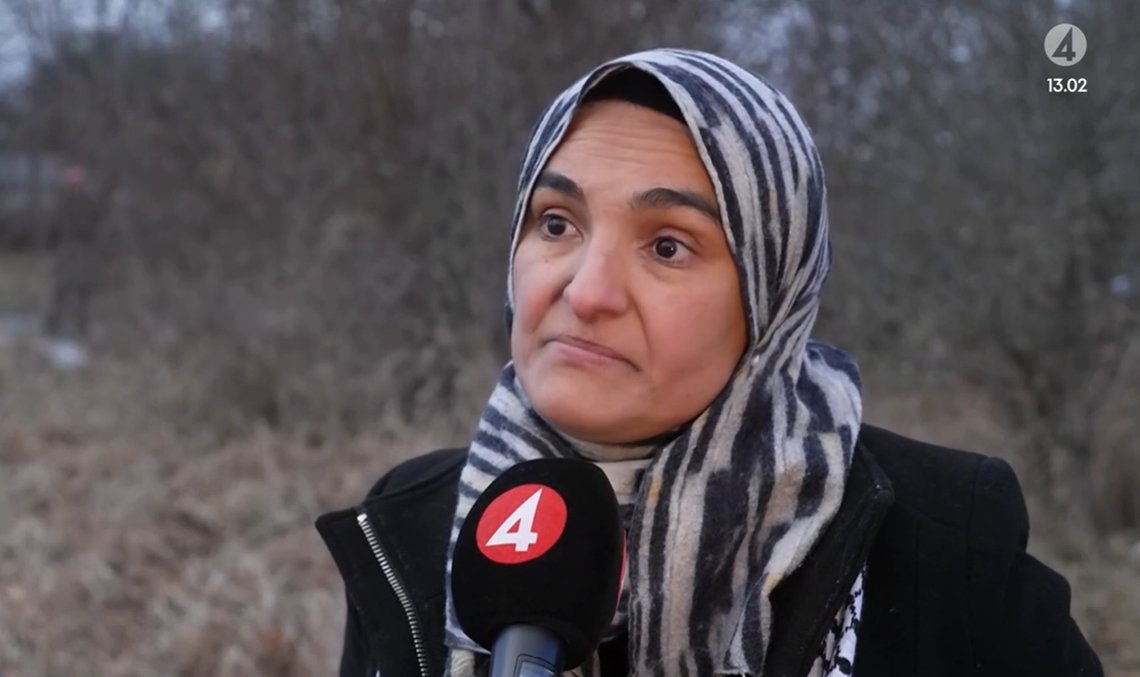 Palestinaaktivist, antisemitt, Sverigehater og tidligere lærer Tara Sabah. Foto: Skjermdump video TV4 Nyheterna Palestinaaktivist, antisemitt, Sverigehater og tidligere lærer Tara Sabah. Foto: Skjermdump video TV4 Nyheterna