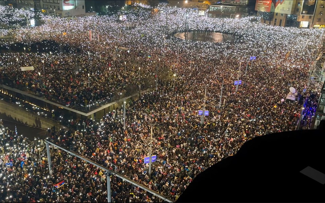 Beograd på lørdag. Videoklipp fra Facebook Beograd på lørdag. Videoklipp fra Facebook