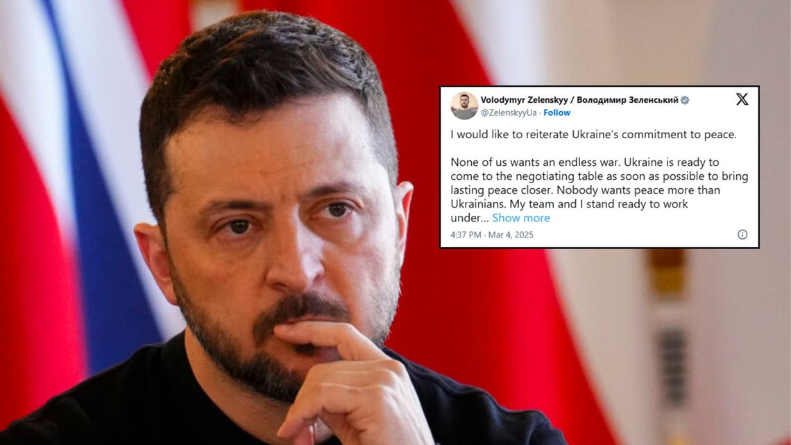 NY BESKJED: Ukrainas president Volodymyr Zelenskyj kommer med en beskjed til Donald Trump om at han er klar for å få en rask avslutning på krigen. Foto: (Sean Kilpatrick/The Canadian Press via AP) NY BESKJED: Ukrainas president Volodymyr Zelenskyj kommer med en beskjed til Donald Trump om at han er klar for å få en rask avslutning på krigen. Foto: (Sean Kilpatrick/The Canadian Press via AP)