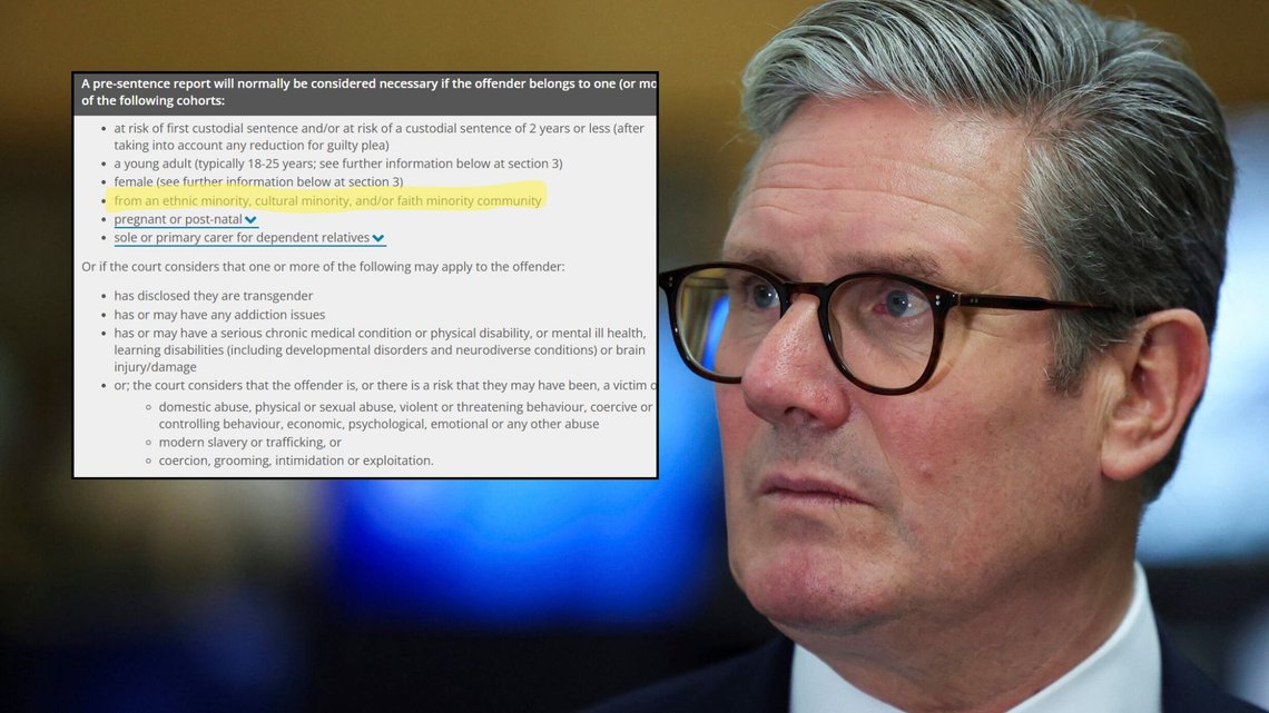 TODELT: Storbritannias strafferåd foreslår å gi fordeler til etniske minoriteter, transpersoner og «trosminoriteter» i møte med vurdering av fengsel. Foto: (Toby Melville/Pool photo via AP) TODELT: Storbritannias strafferåd foreslår å gi fordeler til etniske minoriteter, transpersoner og «trosminoriteter» i møte med vurdering av fengsel. Foto: (Toby Melville/Pool photo via AP)