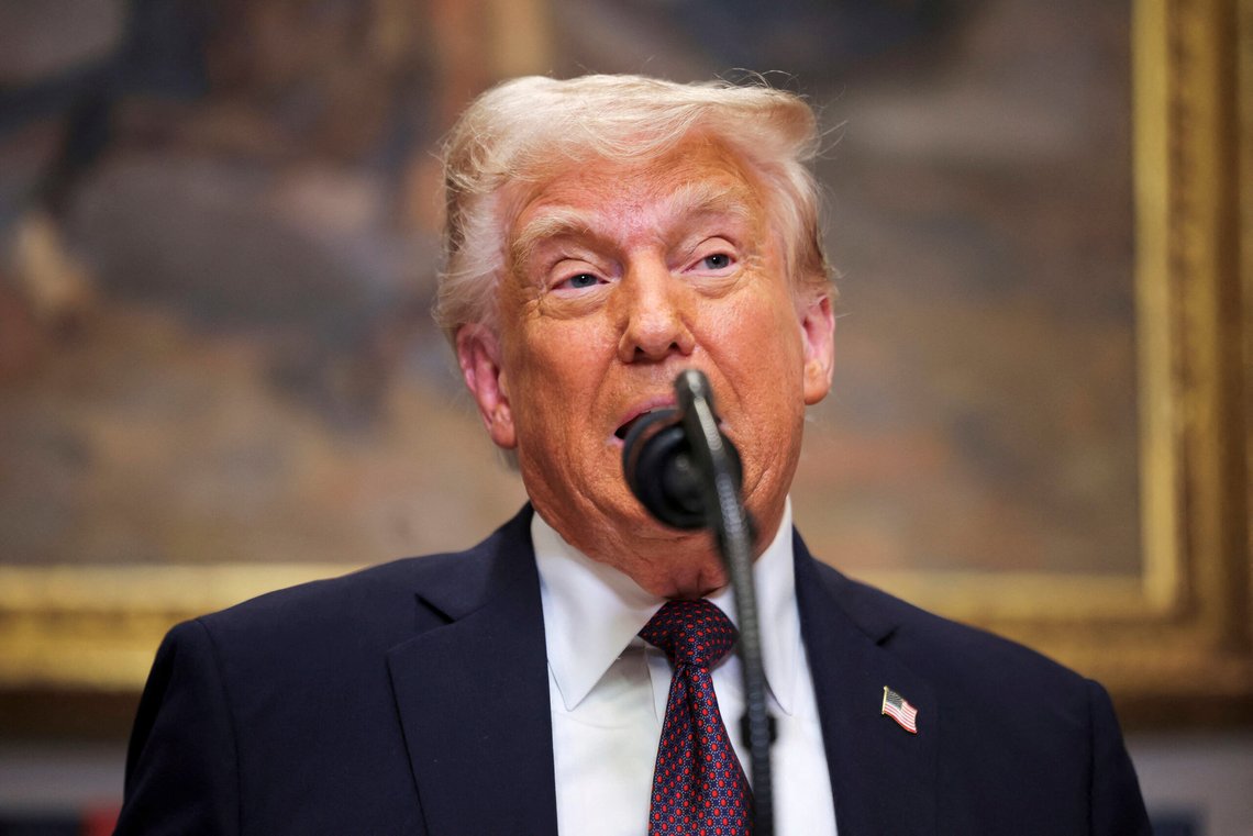 President Donald Trump delivers remarks in the Roosevelt Room at the White House in Washington, Monday, March 24, 2025. (Pool via AP) President Donald Trump delivers remarks in the Roosevelt Room at the White House in Washington, Monday, March 24, 2025. (Pool via AP)