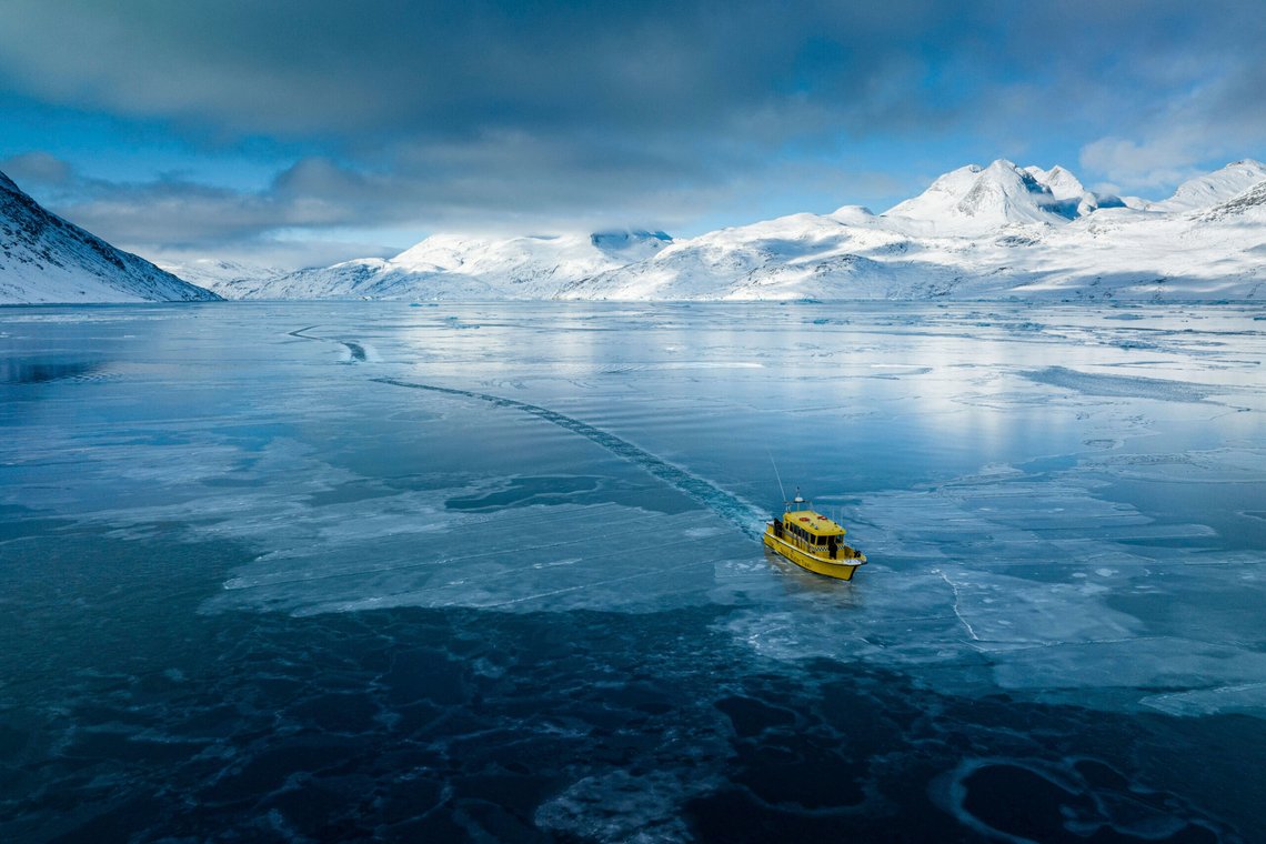 A boat travels though a frozen sea inlet outside in Nuuk, Greenland, March 6, 2025. (AP Photo/Evgeniy Maloletka) A boat travels though a frozen sea inlet outside in Nuuk, Greenland, March 6, 2025. (AP Photo/Evgeniy Maloletka)