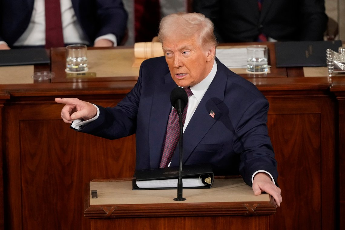 President Donald Trump addresses a joint session of Congress at the Capitol in Washington, Tuesday, March 4, 2025. (AP Photo/Ben Curtis) President Donald Trump addresses a joint session of Congress at the Capitol in Washington, Tuesday, March 4, 2025. (AP Photo/Ben Curtis)
