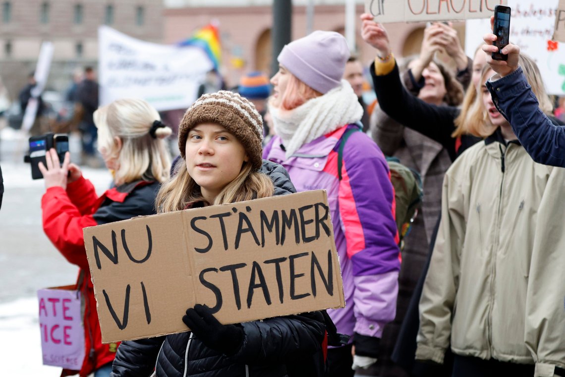 Klimaaktivist Greta Thunberg under en demonstrasjon i regi av Aurora i Stockholm 25. november 2022. Nå har høyesterett bestemt at saken ikke kan prøves for svenske domstoler. Arkivfoto: Christine Ohlsson / TT via AP / NTB Klimaaktivist Greta Thunberg under en demonstrasjon i regi av Aurora i Stockholm 25. november 2022. Nå har høyesterett bestemt at saken ikke kan prøves for svenske domstoler. Arkivfoto: Christine Ohlsson / TT via AP / NTB