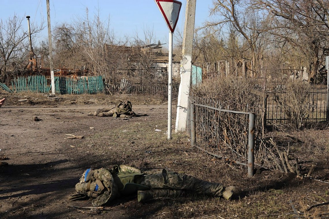 In this photo taken from video distributed by Russian Defense Ministry Press Service on Friday, March 14, 2025, bodies of dead Ukrainian servicemen lie on the ground at an area in the Kursk region of Russia after it was taken over by Russian troops. (Russian Defense Ministry Press Service via AP) In this photo taken from video distributed by Russian Defense Ministry Press Service on Friday, March 14, 2025, bodies of dead Ukrainian servicemen lie on the ground at an area in the Kursk region of Russia after it was taken over by Russian troops. (Russian Defense Ministry Press Service via AP)
