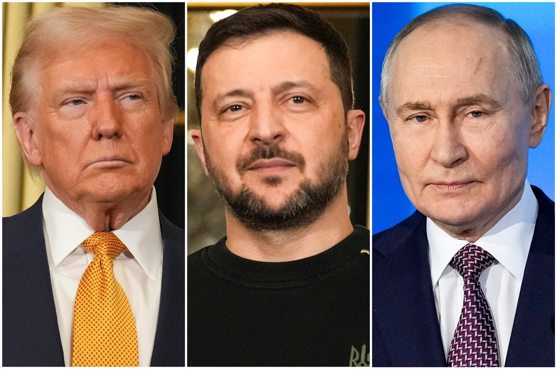 USAs president Donald Trump skal ha blitt rasende på Russlands president Vladimir Putin i forbindelse med Putins kommentarer på Ukrainas president Volodymyr Zelenskyj. Foto: Aurelien Morissard/ Pavel Bednjakov /AP/ NTB USAs president Donald Trump skal ha blitt rasende på Russlands president Vladimir Putin i forbindelse med Putins kommentarer på Ukrainas president Volodymyr Zelenskyj. Foto: Aurelien Morissard/ Pavel Bednjakov /AP/ NTB