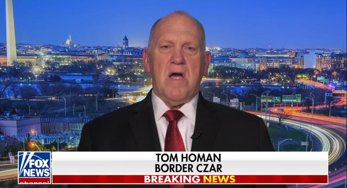 Trumps «border czar» Tom Homen går hardt ut mot Demokratenes «sanctuary states», delstater som nekter føderale myndigheter fra å pågripe illegale migranter. Stillbilde Fox News Trumps «border czar» Tom Homen går hardt ut mot Demokratenes «sanctuary states», delstater som nekter føderale myndigheter fra å pågripe illegale migranter. Stillbilde Fox News