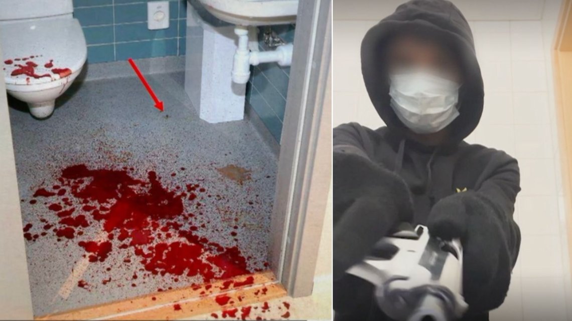 VÅPEN: Gjerningsmannen forteller i en video postet i sosiale medier at han elsket våpenet mer enn seg selv. Kort tid etterpå skjøt han medeleven i hodet inne på et toalett. Foto: Skjermbilde SVT VÅPEN: Gjerningsmannen forteller i en video postet i sosiale medier at han elsket våpenet mer enn seg selv. Kort tid etterpå skjøt han medeleven i hodet inne på et toalett. Foto: Skjermbilde SVT