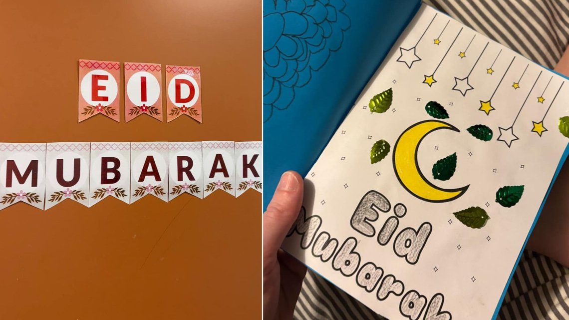 FEIRING: Muslimene fikk fri til å feire eid, mens de svenske elevene ble satt til å feire eid i svensktimen. Foto: Privat FEIRING: Muslimene fikk fri til å feire eid, mens de svenske elevene ble satt til å feire eid i svensktimen. Foto: Privat