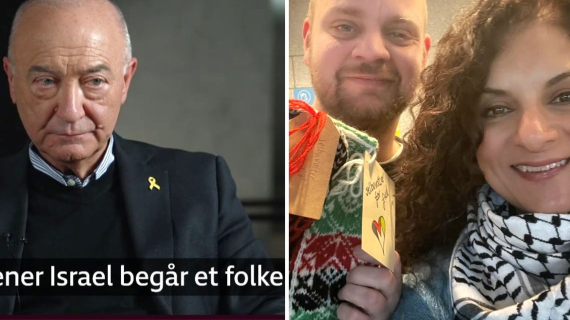 Gaza-aktivist Iffit Qureshi (t.h.) mener PST bør overvåke slike som Ervin Kohn. Hun har fått kjendiser til å støtte selbustrikking for Gaza, som Mímir Kristjánsson. Skjermdump Iffit Qureshi/NRK. Gaza-aktivist Iffit Qureshi (t.h.) mener PST bør overvåke slike som Ervin Kohn. Hun har fått kjendiser til å støtte selbustrikking for Gaza, som Mímir Kristjánsson. Skjermdump Iffit Qureshi/NRK.