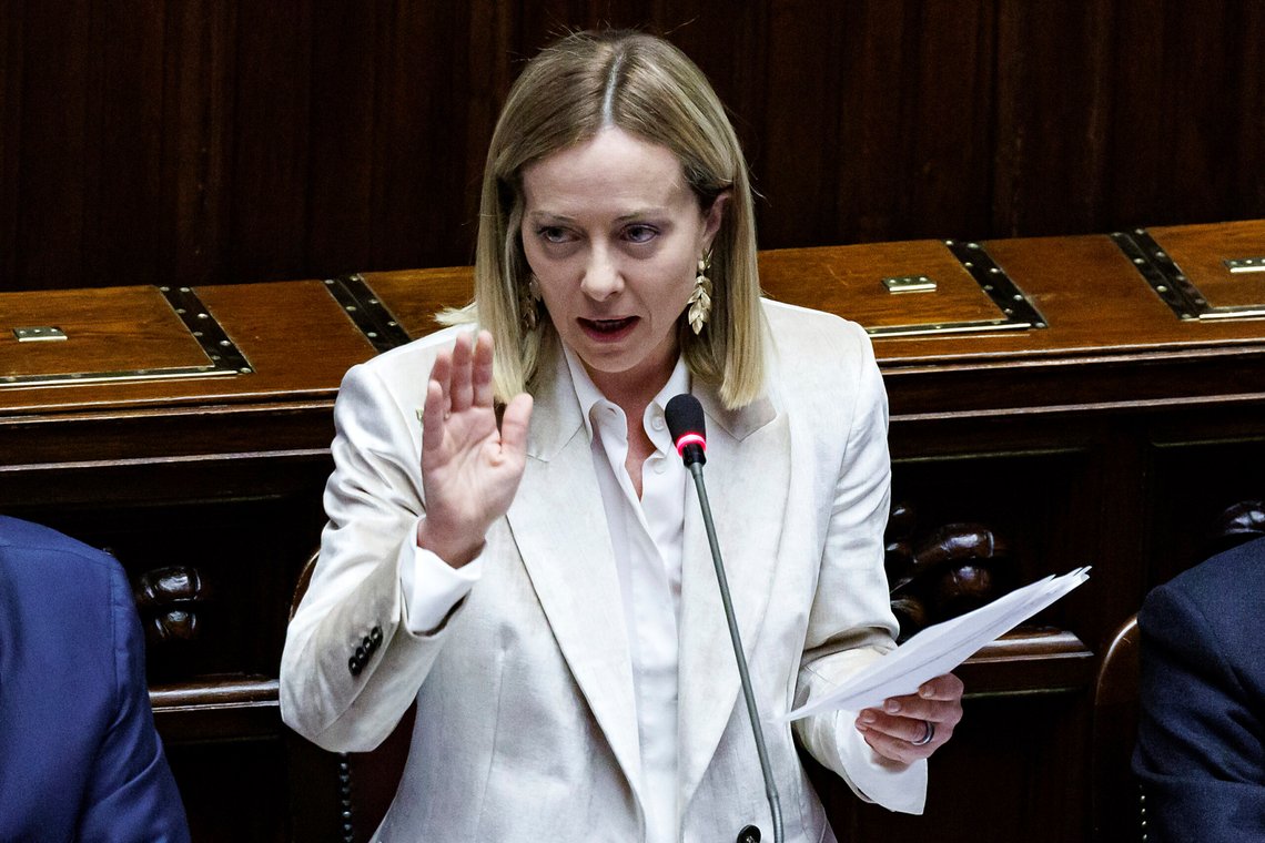 Italias statsminister Giorgia Meloni reiser til USA 17. april for å diskutere toll med president Donald Trump. Arkivfoto: Roberto Monaldo / LaPresse via AP / NTB Italias statsminister Giorgia Meloni reiser til USA 17. april for å diskutere toll med president Donald Trump. Arkivfoto: Roberto Monaldo / LaPresse via AP / NTB