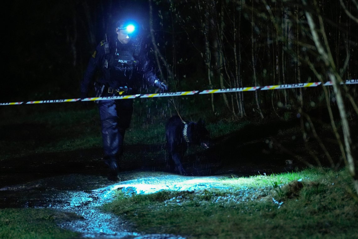 Oslo 20250418.
Politiet og ambulanse rykket torsdag kveld ut til Østensjø i Oslo etter at en livløs person ble funnet i et skogholt ved Oppsal Arena. Personen ble funnet av en politipatrulje etter meldinger om høye smell i området.
Foto: Fredrik Varfjell / NTB Oslo 20250418.
Politiet og ambulanse rykket torsdag kveld ut til Østensjø i Oslo etter at en livløs person ble funnet i et skogholt ved Oppsal Arena. Personen ble funnet av en politipatrulje etter meldinger om høye smell i området.
Foto: Fredrik Varfjell / NTB