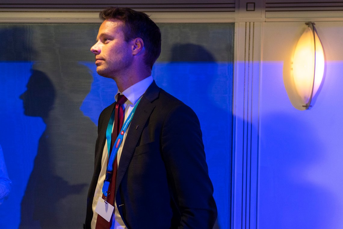 Jon Helgheim, politisk rådgiver for FrP, svarer Document på spørsmål om muslimer og Donald Trump. Foto: Terje Pedersen / NTB Jon Helgheim, politisk rådgiver for FrP, svarer Document på spørsmål om muslimer og Donald Trump. Foto: Terje Pedersen / NTB